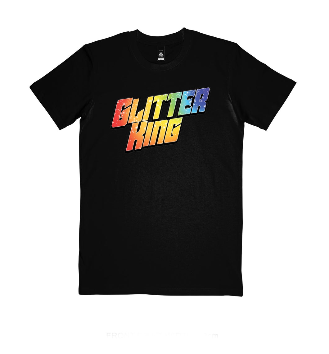Black Glitter King Logo Shirt